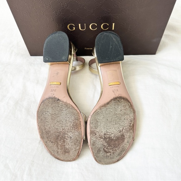Gucci Horsebit Sandal in Gold size 37.5 fair condition - Picture 9 of 9